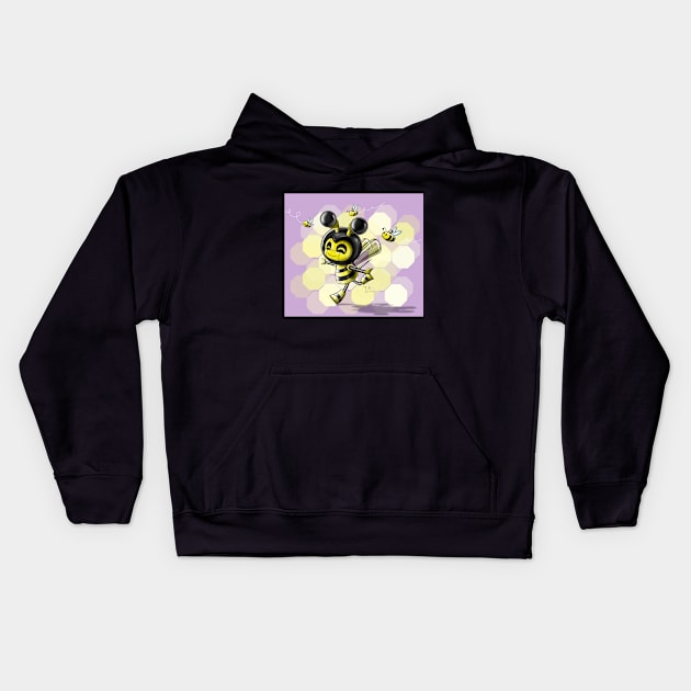 Bee Robot Kids Hoodie by treasured-gift